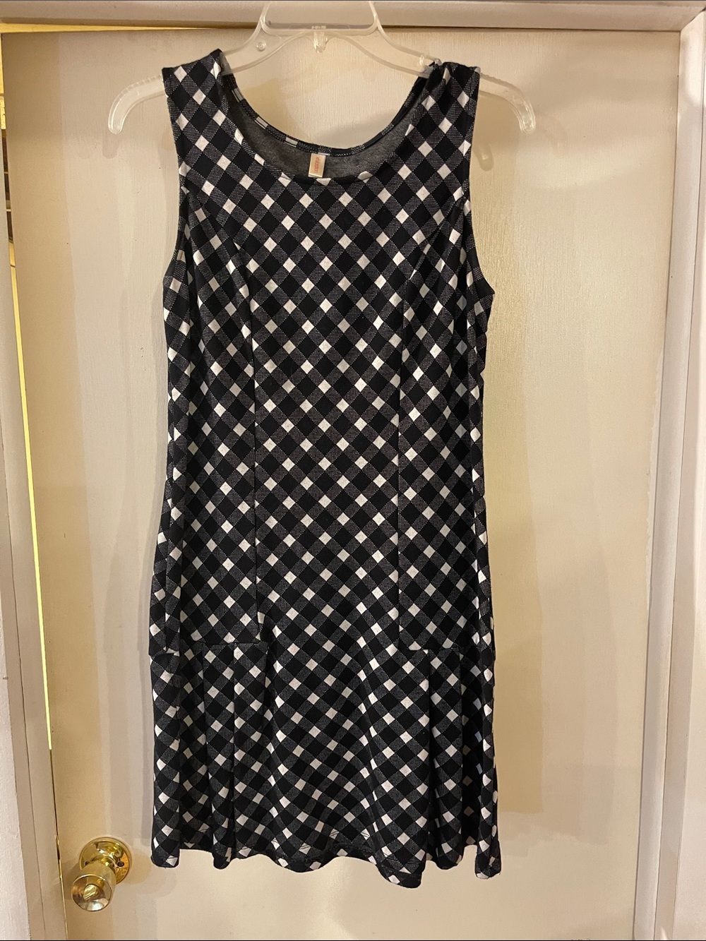Xhilaration Black and White Gingham Midi Dress